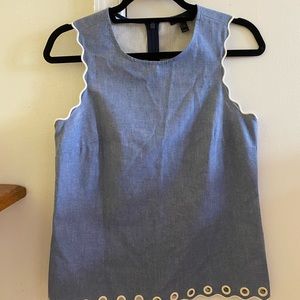 J.crew jean top with white detail